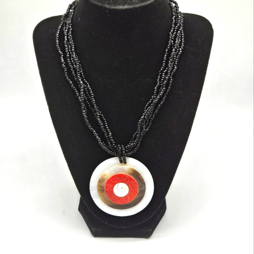 Handmade vintage pearl abalone necklace